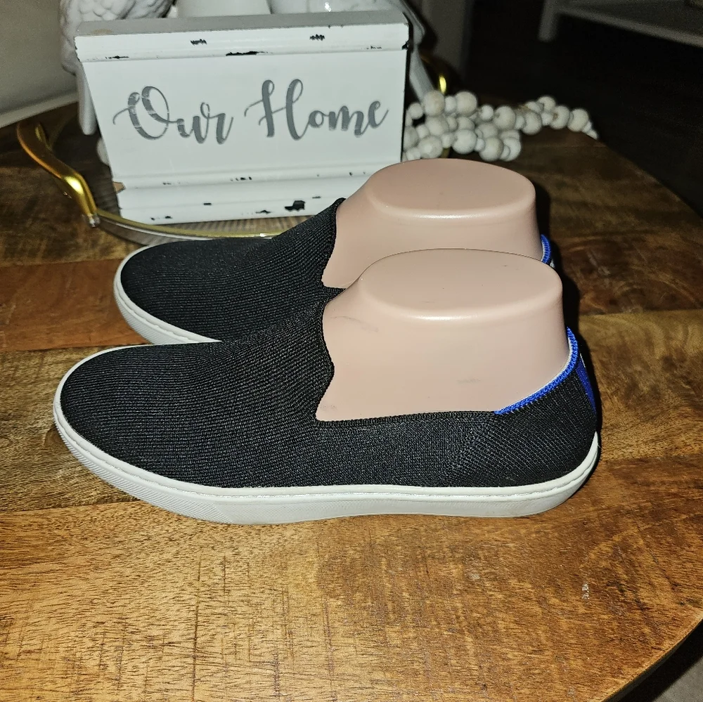 ROTHY'S 'The Sneaker' Super Cute Black Slipons Sneakers Athletic 7.5